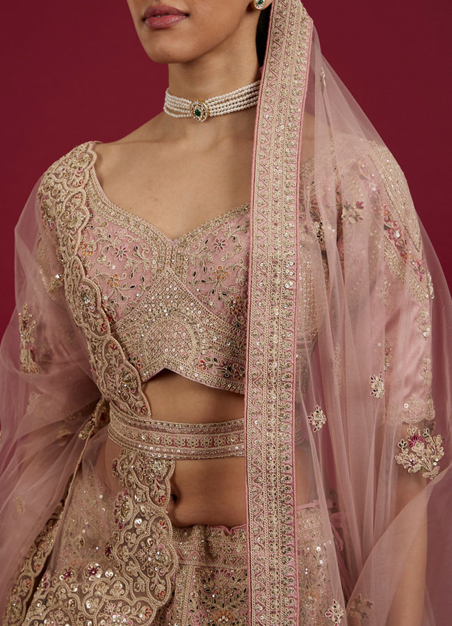 Mohey Women Pink Elegance Lehenga