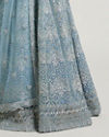 alt message - Mohey Women Ethereal Blue Net Lehenga image number 6