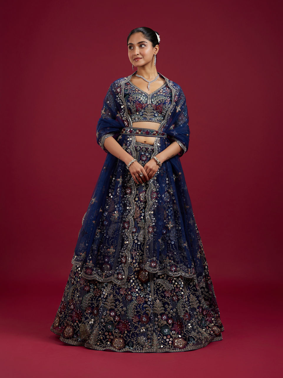 Mohey Women Azure Elegance Lehenga