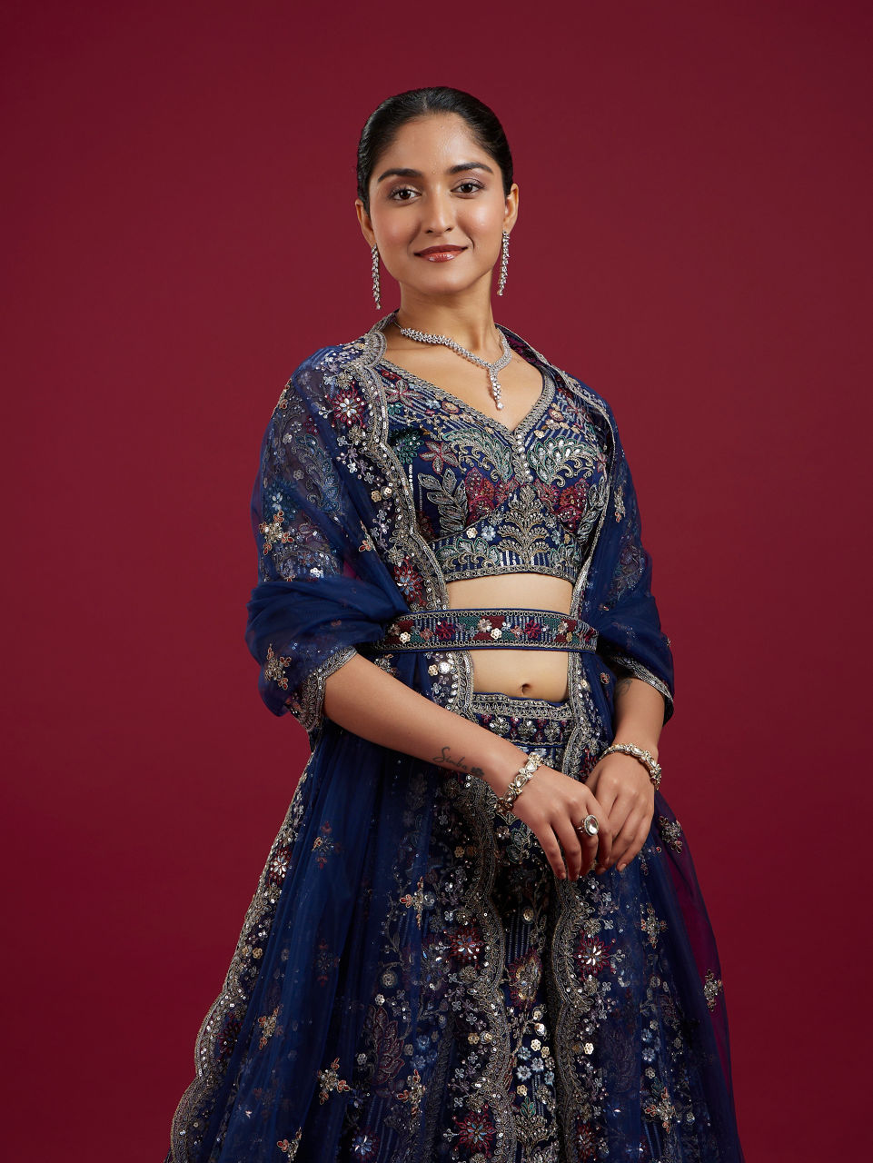 Mohey Women Azure Elegance Lehenga