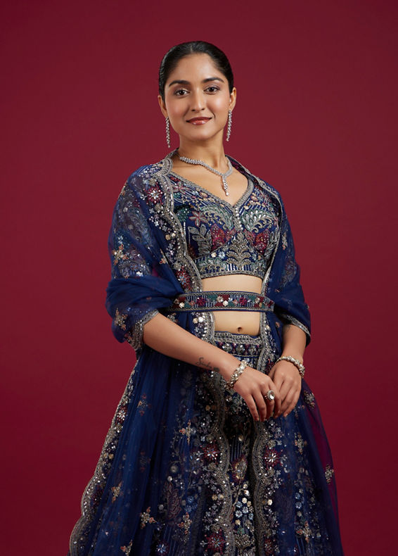 Mohey Women Azure Elegance Lehenga