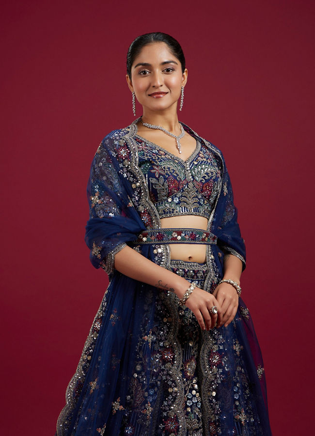 Mohey Women Azure Elegance Lehenga