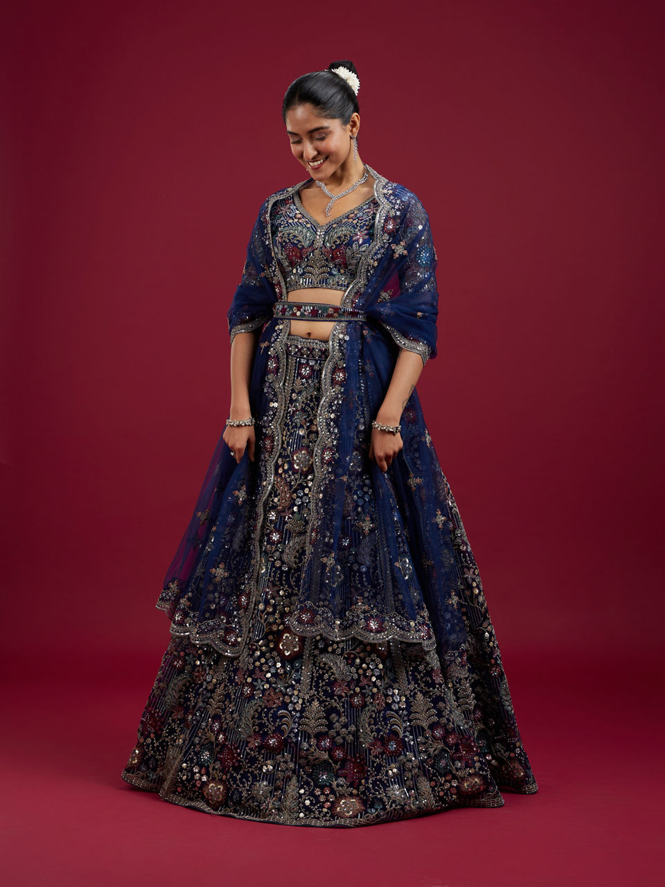 Mohey Women Azure Elegance Lehenga