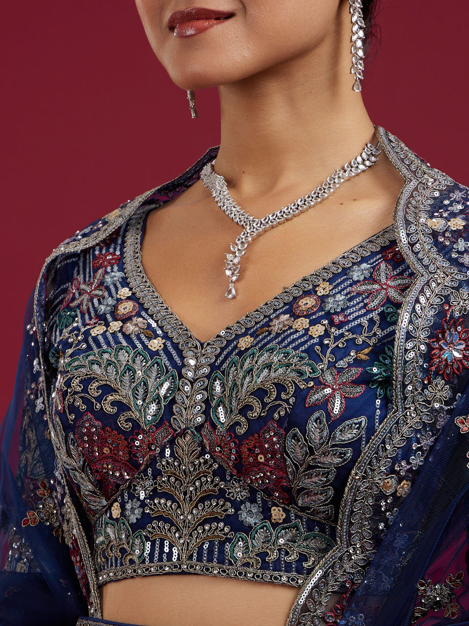 Mohey Women Azure Elegance Lehenga