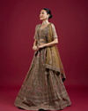 Mohey Women Serene Mehandi Green Festive Lehenga
