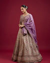 Mohey Women Radiant Purple Silk Lehenga Ensemble