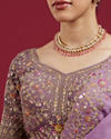 Mohey Women Radiant Purple Silk Lehenga Ensemble
