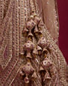 Mohey Women Golden Glory Fawn Lehenga