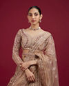 Mohey Women Golden Glory Fawn Lehenga