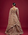 Mohey Women Golden Glory Fawn Lehenga