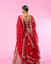 Mohey Women Radiant Red Festive Bridal Lehenga