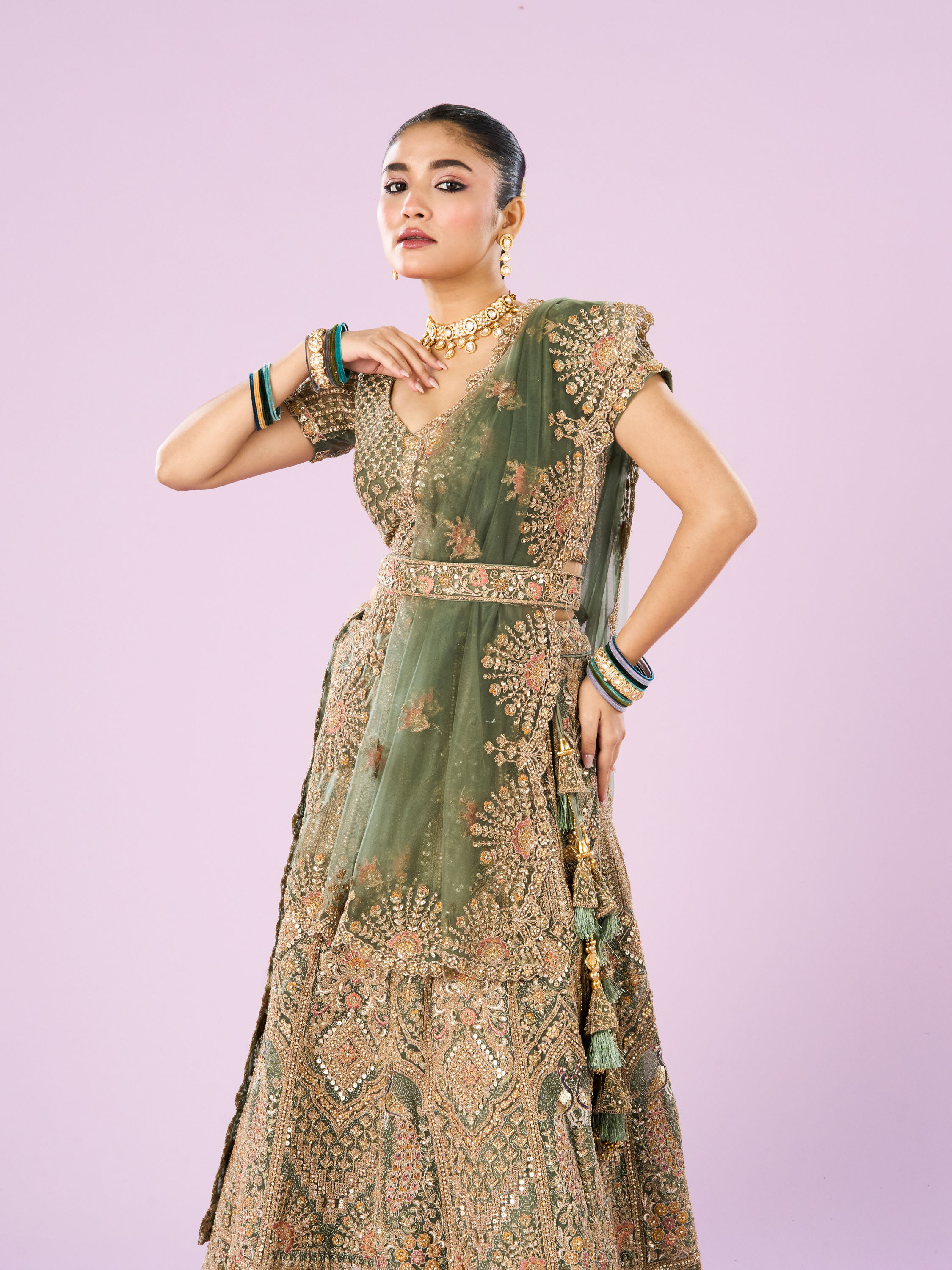 Mohey Women Emerald Dreams Lehenga