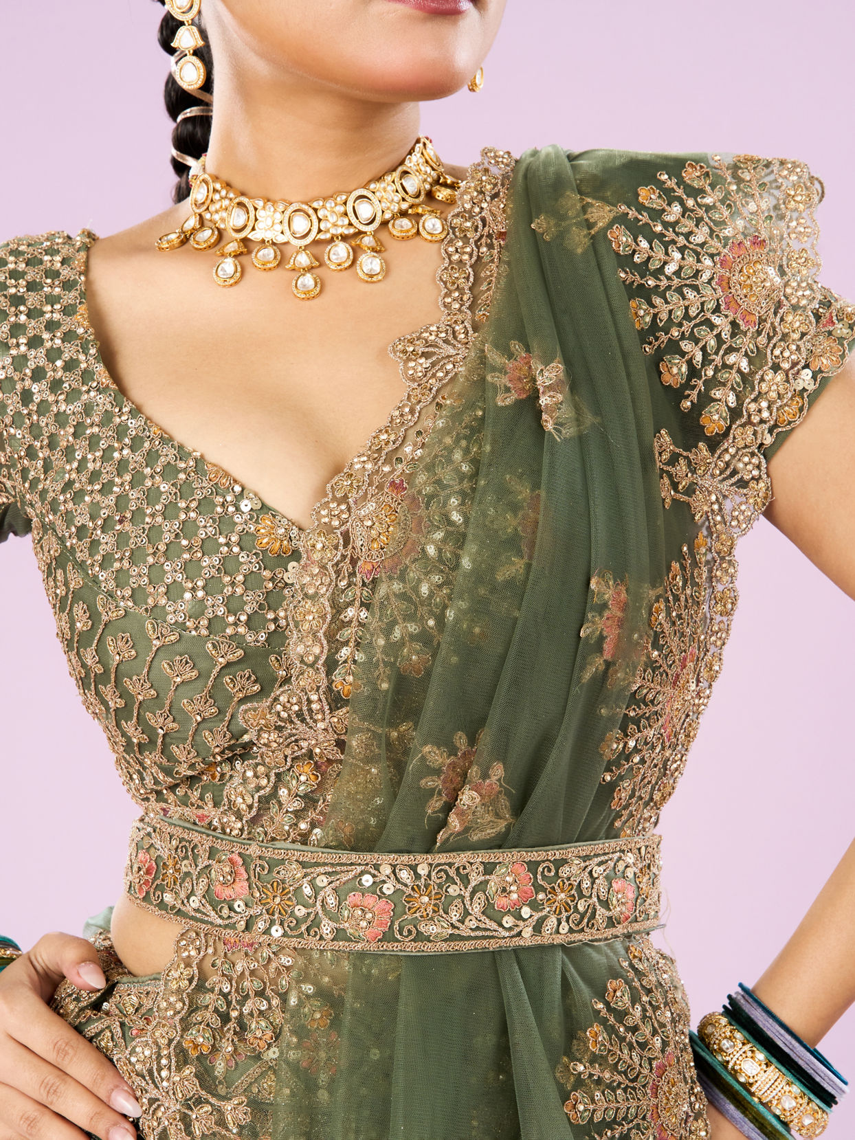 Mohey Women Emerald Dreams Lehenga
