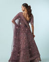 Mohey Women Purple Net Bridal Lehenga Set