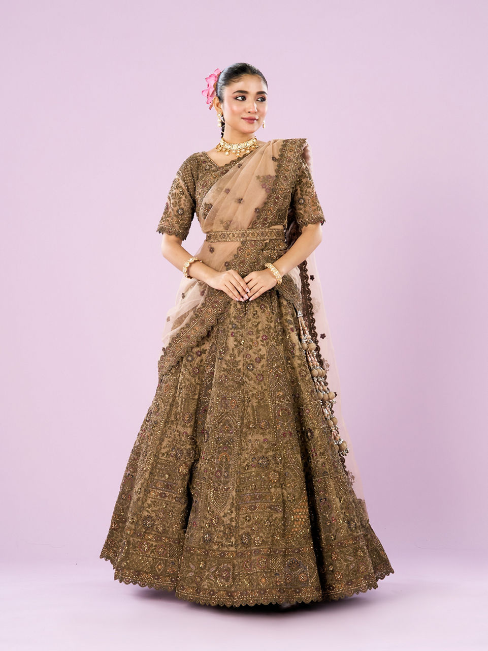 Mohey Women Exquisite Fawn Delight Lehenga
