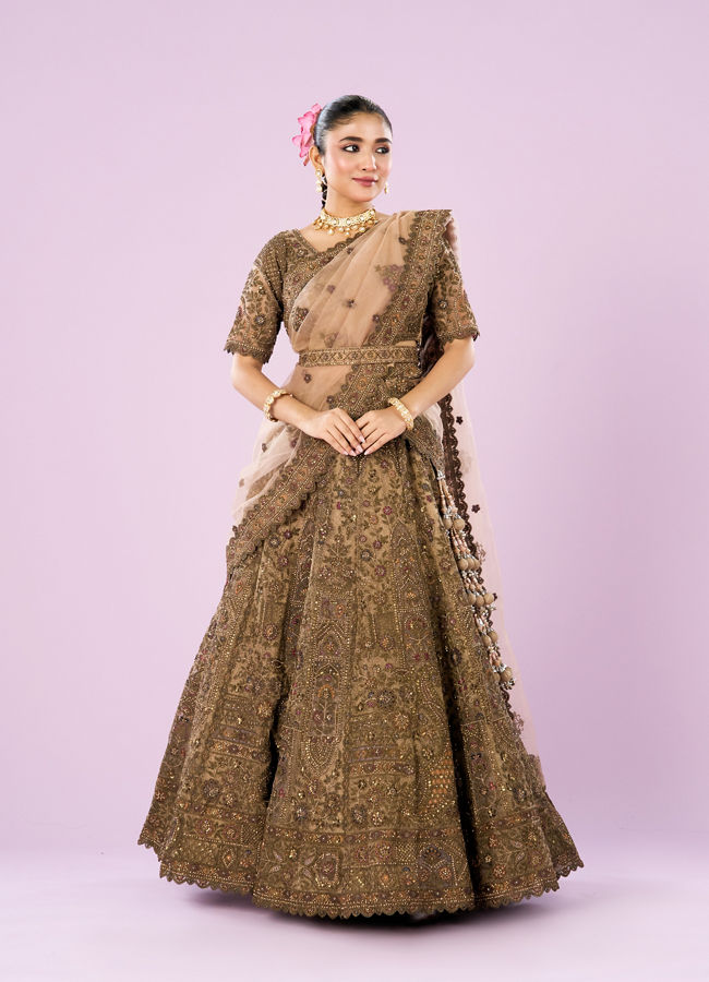 Mohey Women Exquisite Fawn Delight Lehenga