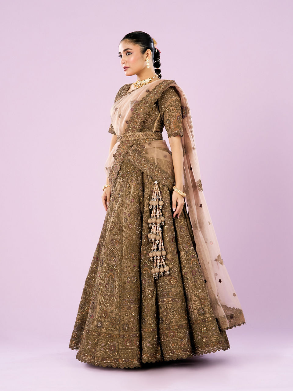 Mohey Women Exquisite Fawn Delight Lehenga