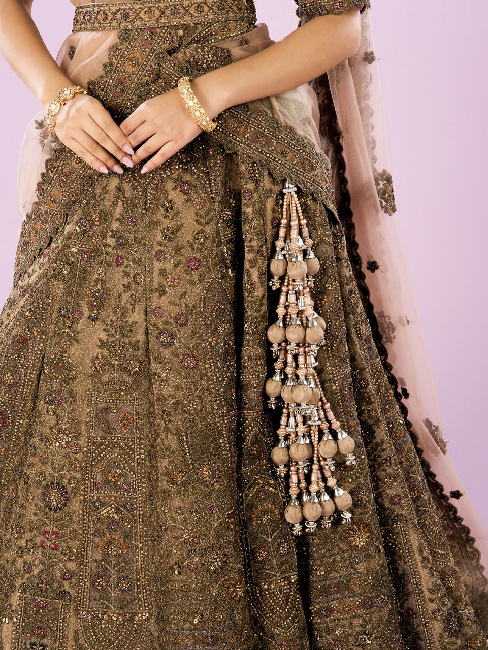 Mohey Women Exquisite Fawn Delight Lehenga