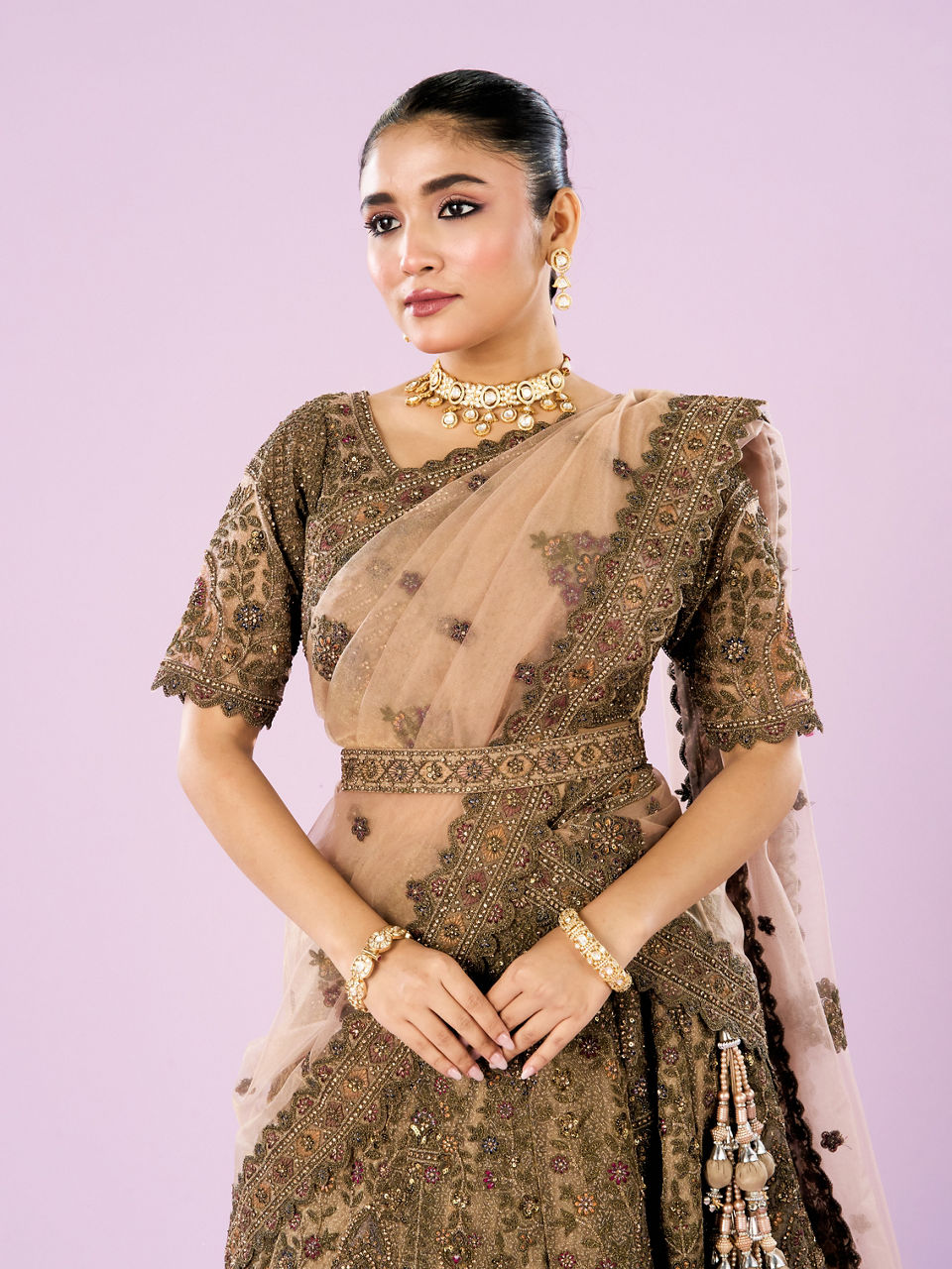 Mohey Women Exquisite Fawn Delight Lehenga