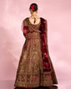 Mohey Women Velvety Maroon Elegance Bridal Lehenga