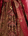 Mohey Women Velvety Maroon Elegance Bridal Lehenga