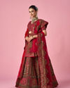 Mohey Women Pink Velvet Bridal Lehenga with Stone Work