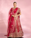 Enchanting Pink Velvet Lehenga Set with Dupatta