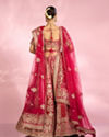Mohey Women Enchanting Pink Velvet Lehenga Set with Dupatta