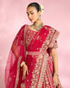 Mohey Women Enchanting Pink Velvet Lehenga Set with Dupatta