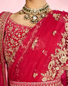 Mohey Women Enchanting Pink Velvet Lehenga Set with Dupatta