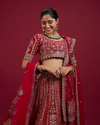 Mohey Women Enchanting Pink Velvet Lehenga Set with Dupatta