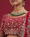Mohey Women Enchanting Pink Velvet Lehenga Set with Dupatta