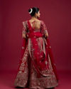 Mohey Women Enchanting Pink Velvet Lehenga Set with Dupatta