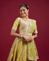 Mohey Women Elegant Green Silk Lehenga Set with Dupatta