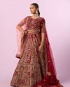 Regal Maroon Velvet Bridal Lehenga