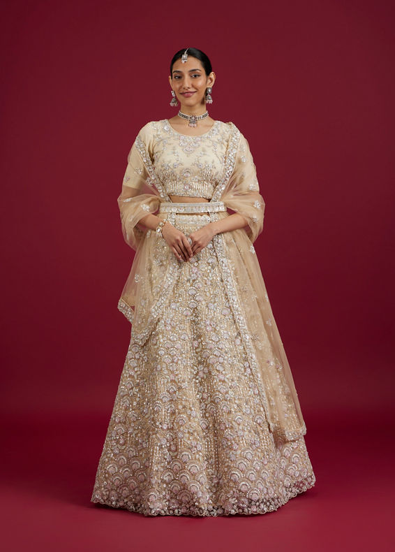 Mohey Women Cream Enchantment Lehenga