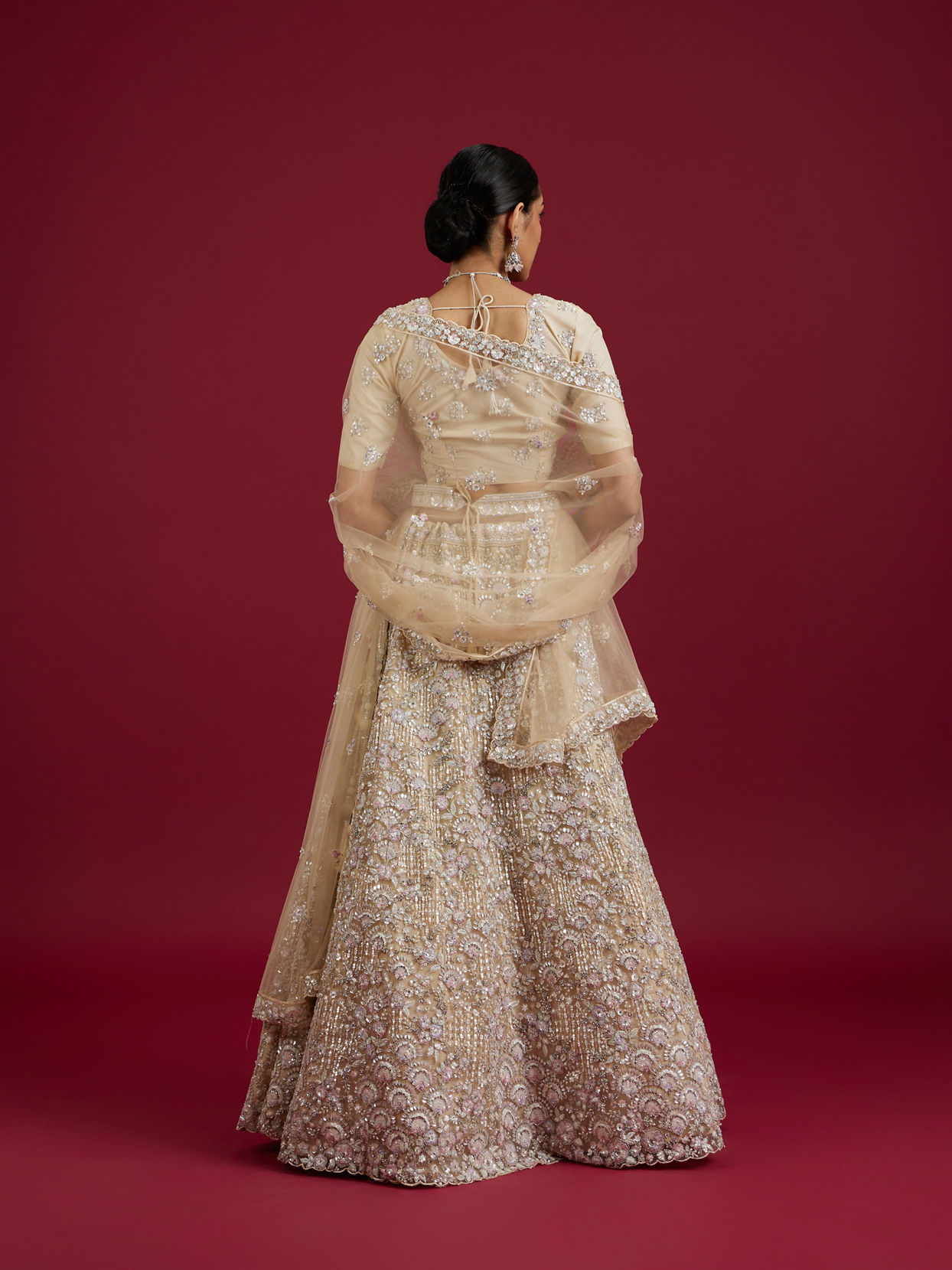 Mohey Women Cream Enchantment Lehenga