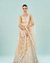 Cream Embellished Royal Semi Bridal Lehenga
