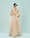 Mohey Women Cream Embellished Royal Semi Bridal Lehenga