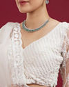 Mohey Women Exquisite Cream Net Lehenga Set with Dupatta