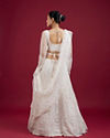Mohey Women Exquisite Cream Net Lehenga Set with Dupatta