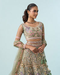 Mohey Women Emerald Bliss Lehenga
