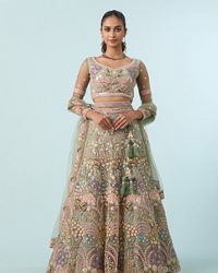Mohey Women Emerald Bliss Lehenga