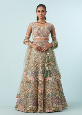 Mohey Women Emerald Bliss Lehenga