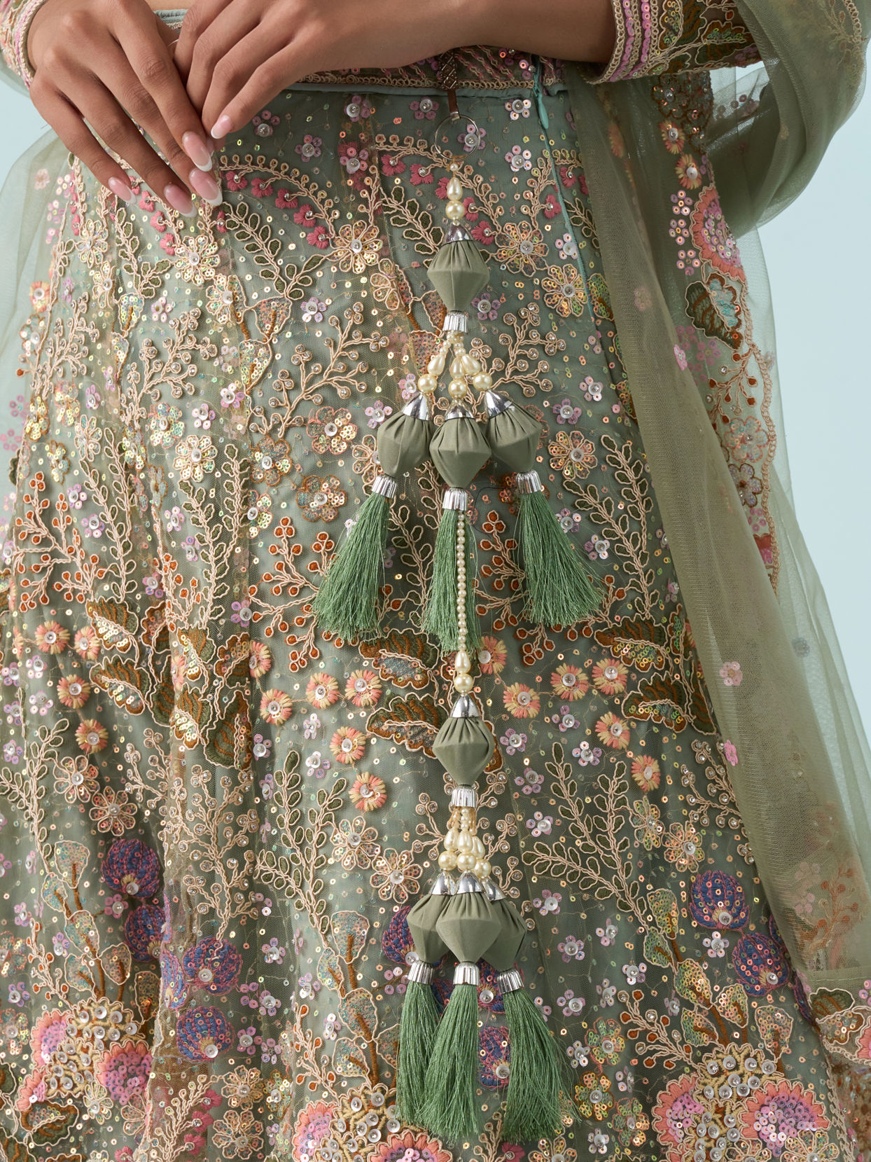 Mohey Women Emerald Bliss Lehenga