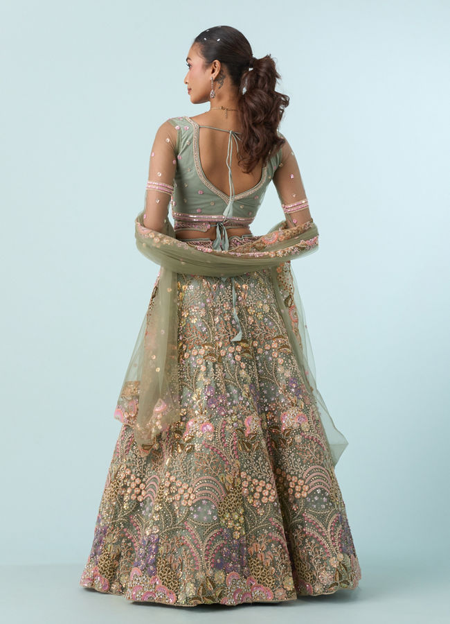 Mohey Women Emerald Bliss Lehenga