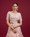 Mohey Women Elegant Pink Georgette Lehenga