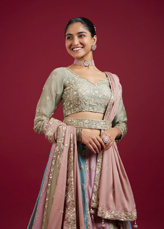 Mohey Women Dusty Pink Radiance Lehenga