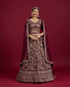 Wine Georgette Extravagance Lehenga