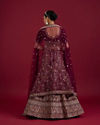 Mohey Women Wine Georgette Extravagance Lehenga